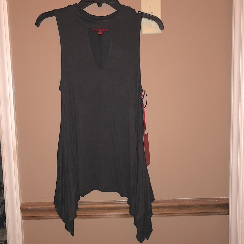 Jennifer Lopez choker tank top womens size XS Dull Black